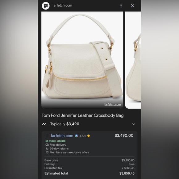 Authentic Tom Ford Jennifer Leather Crossbody - Picture 4 of 7